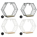 Minimalist Hexagonal Iron Wall Shelf for Decoration Lootquake LLC
