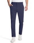 SERAMY Mens Golf Dress Pants with 5 Pockets Slim Fit Stretch Lightweight Chino Trousers for Casual Work Travel Navy Blue 40