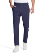 SERAMY Mens Golf Dress Pants with 5 Pockets Slim Fit Stretch Lightweight Chino Trousers for Casual Work Travel Navy Blue 40