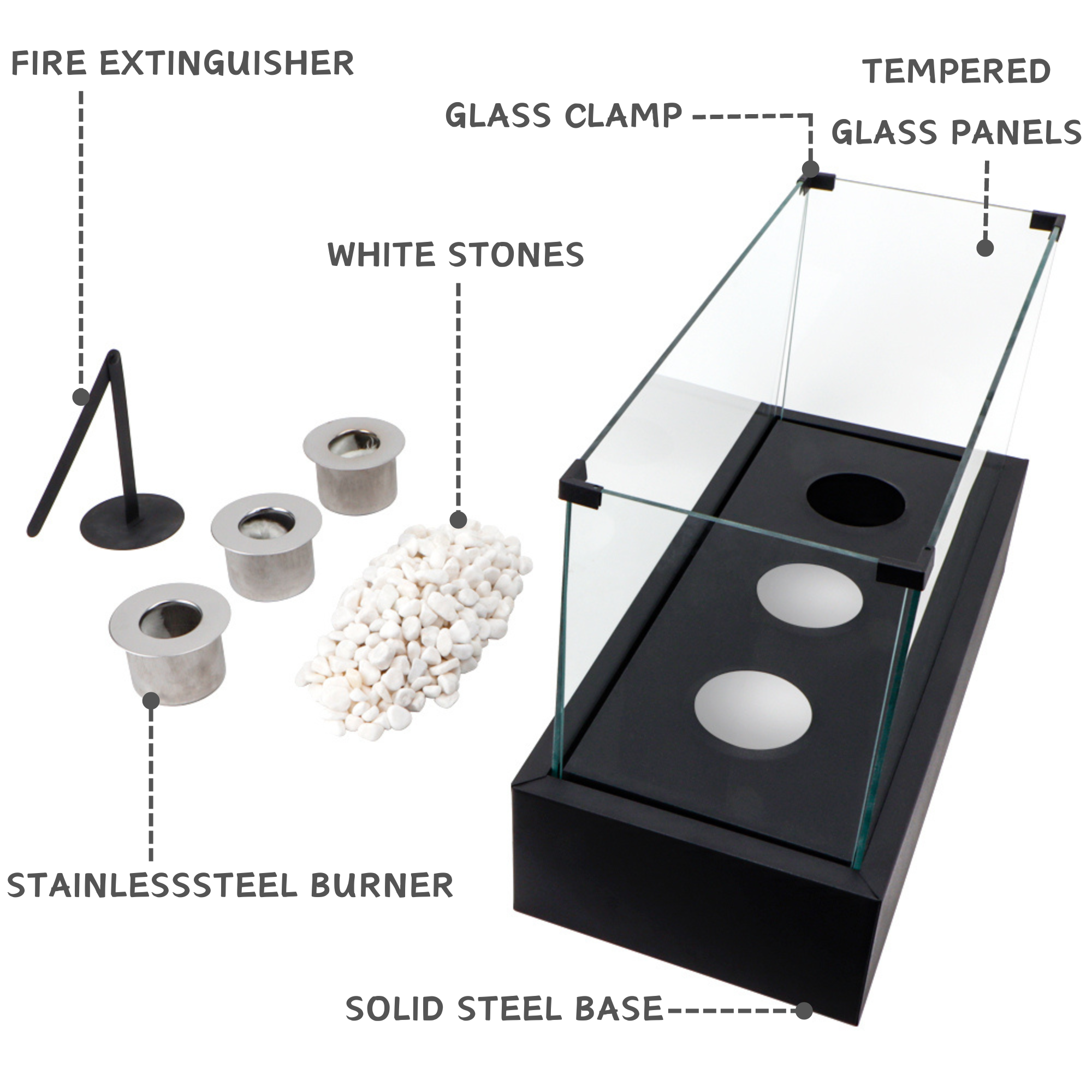Ventless Portable Fireplace – No Chimney Needed, Clean Burning Bio Ethanol Fuel for Indoor Use, 18" Table Top Fire Bowl for Home, Apartment, Patio Decor with Safe, Odorless Flame Lootquake LLC