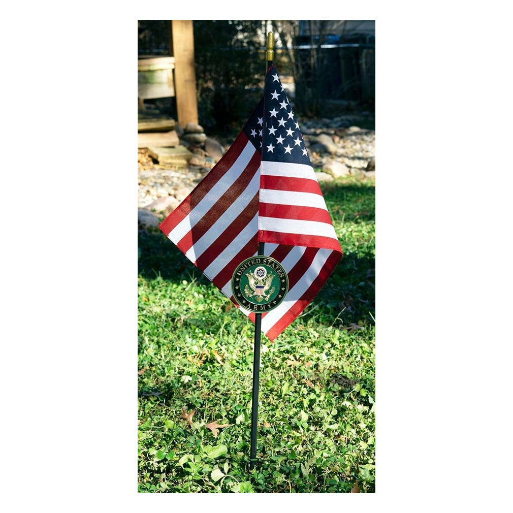 Firefighter Veteran Grave Marker With 30 Inch Tall American Cemetery Flag, Fallen Firefighter Memorial. The Military Gift Store