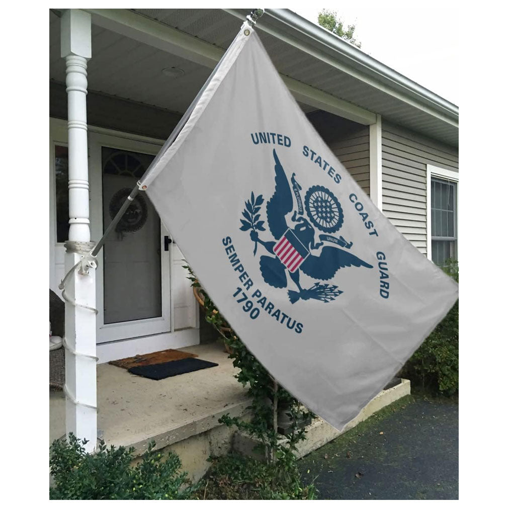 US Coast Guard Flag 3x5 Outdoor Double Sided- Heavy Duty 3ply United States Coast Guard Flag Super Durable 4 Rows Stitched Edge Canvas Header with 2 Brass Grommets The Military Gift Store
