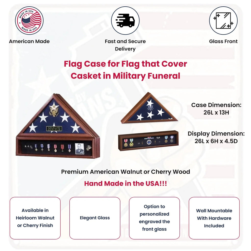 Flag Case for Flag that Cover Casket in Military Funeral. The Military Gift Store