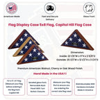 Flag Display Case 5x8 flag, Capitol Hill Flag Case Available in Heirloom Walnut, Cherry or Oak Finish The Military Gift Store