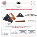 Officers Flag Display Case AND Pedestal for 3ft x5ft Flag, Oak or Cherry The Military Gift Store