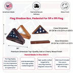 FLAG SHADOW BOX, Pedestal For 5ft x 9ft Flag The Military Gift Store