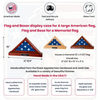 Flag and Baser display case for A large American flag, Flag and Base for a Memorial flag, Large Flag and pedestal display frame The Military Gift Store