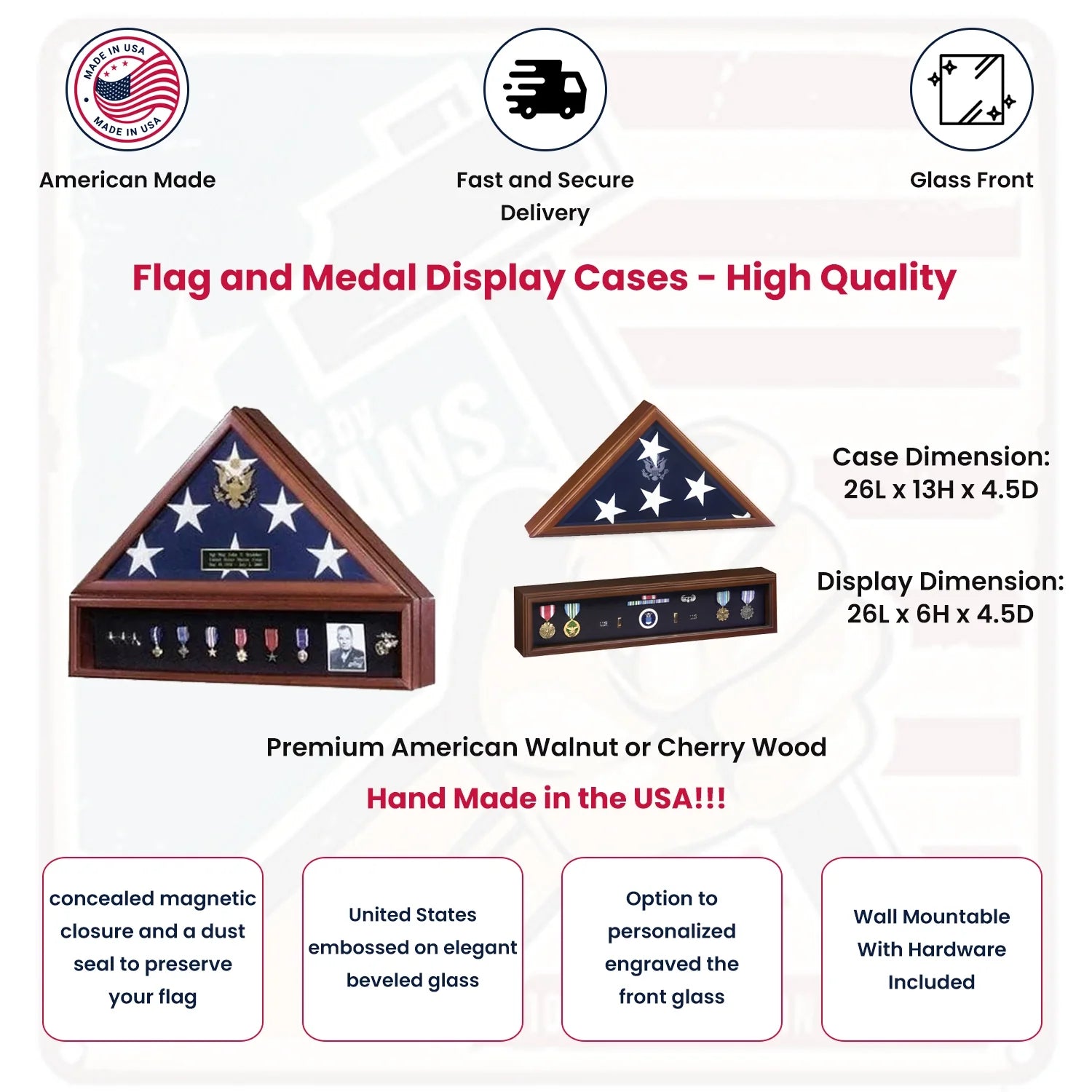 Flags Connections Flag and Medal Display Cases - High Quality The Military Gift Store