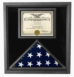 PREMIUM USA-MADE SOLID WOOD FLAG DOCUMENT CASE BLACK FINISH The Military Gift Store