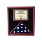 Flag and Document Display Case - Fit 5" x 8" flag. The Military Gift Store