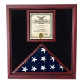 Flag and Document Display Case, Cherry Case with Document The Military Gift Store