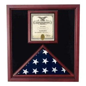 Award and flag display case display Case - Size 5'x8' flag The Military Gift Store