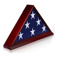 Solid Wood Memorial Flag Display Case with Base - Real Glass Front - Wall Mounted Burial Flag Frame - American Veteran USA 5' x9.5' Folded Flags Shadow Box The Military Gift Store