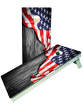 American flag blended cornhole set blastcornhole