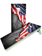 American flag blended cornhole set blastcornhole