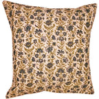Floral Garden Chanderi Cushion Cover 16x16 Inch Home Accent BandsCo Straps