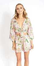 Flowers On My Mind Floral Front Tying Crop Top - SJB-DIAMOND ELITES