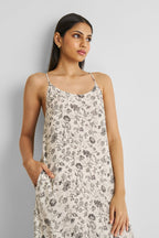 Flowy Maxi Dress in Black Florals Purplish Diva