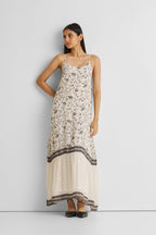 Flowy Maxi Dress in Black Florals Purplish Diva