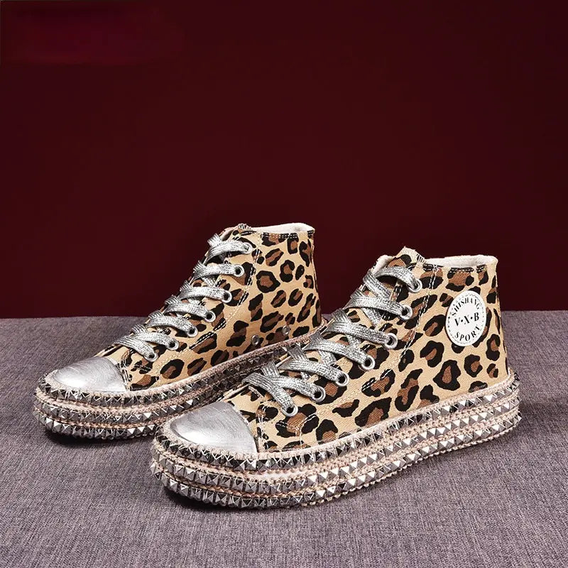Women Leopard Canvas Shoes Pi-Mart