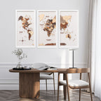 3D Wooden Triptych World Map Multicolor Enjoy The Wood