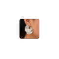 Chunky Silver Earrings for Women Trendy Silver Statement Earrings Silver Spiral Earrings Large Silver Earrings Big Chunky Earrings Geometric Fashion Earrings (Style4_Silver) Lootquake LLC