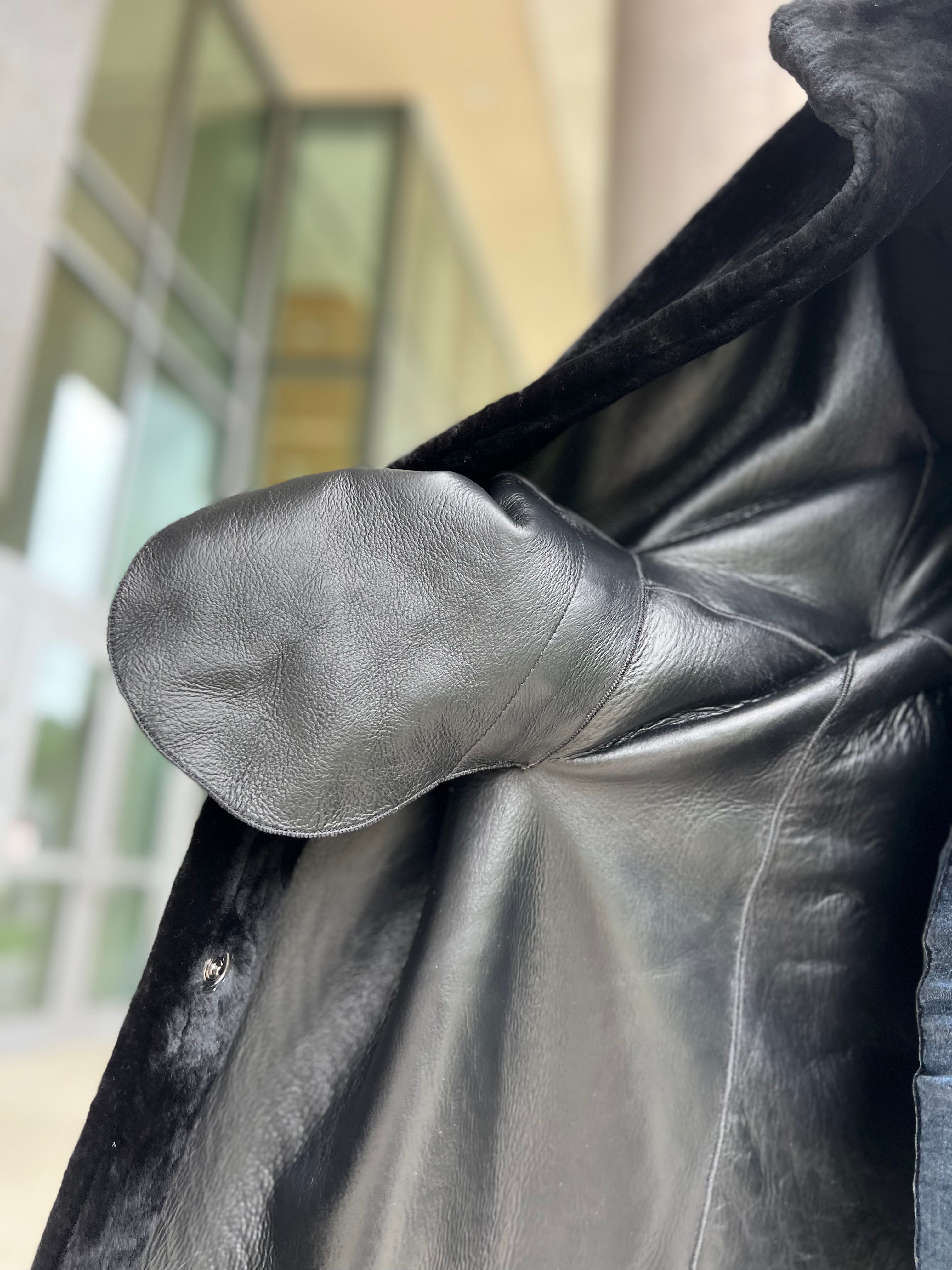Genuine Shearling Merino Lamb Leather Coat by Punto Leather - SJB-DIAMOND ELITES