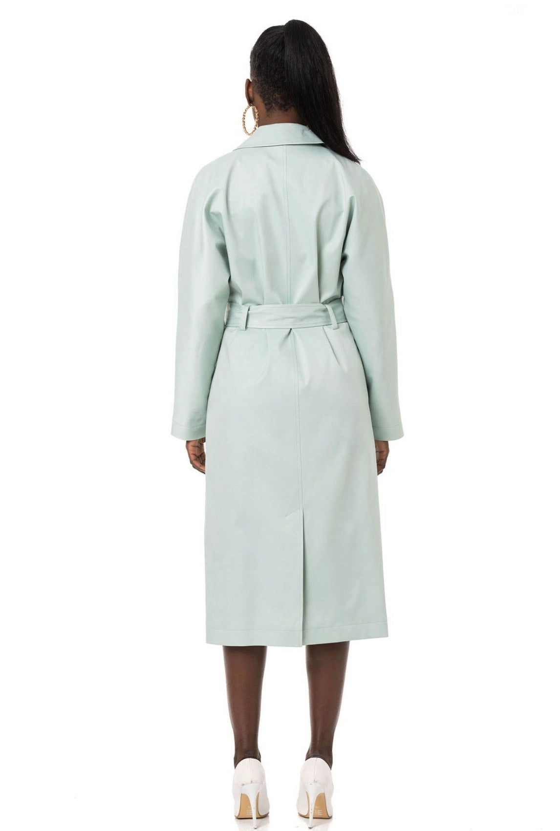 Cotton Blend Belted Trench Coat - SJB-DIAMOND ELITES