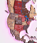 3D LED Wooden World Map 3.0 Fusion - SJB-DIAMOND ELITES