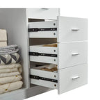 White Wood Closet System Storage Stand-Alone Wardrobe with 4 Drawers Closet Organizer Armoires and Wardrobeswith Hanging Rod 31.5"W x 15.7"D x 70.8"H Pi-Mart