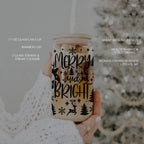 Festive 17oz Holiday Travel Mug Pastel Reindeer Snowflake Candy Cane Cup BandsCo Straps