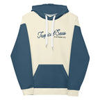 Navy & Off White Two-Toned Tropical Seas Hoodie Pi-Mart