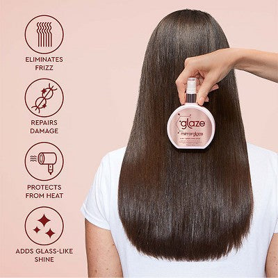 Glaze MirrorGlaze 4-in-1 Super Sleek Anti-Frizz Shine Spray with Heat Protector 6.4 fl oz - New This is Beauty US