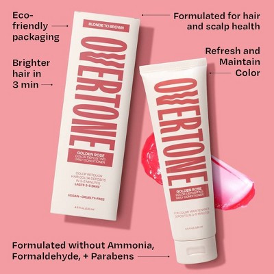 Overtone Golden Rose Daily Conditioner Semi-Permanent Rose Gold Hair Color 4.5 oz - New This is Beauty US