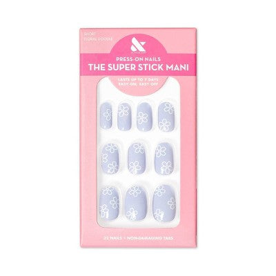 Olive & June Fake Nails S Round Floral Doodle 32ct - New This is Beauty US