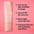 e.l.f. Halo Glow Skin Tint Light Coverage Foundation SPF 50 7 Medium Warm 1 fl oz - Imperfect Box This is Beauty US