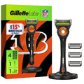 Gillette Labs Mens Special NFL Bengals Edition Shaving Razor with 4 Refills and Magnetic Stand - New This is Beauty US
