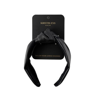 Kristin Ess The Luxe Vegan Leather Headband Black - Imperfect Box This is Beauty US