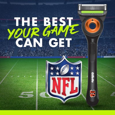 Gillette Labs Mens Special NFL Bengals Edition Shaving Razor with 4 Refills and Magnetic Stand - New This is Beauty US