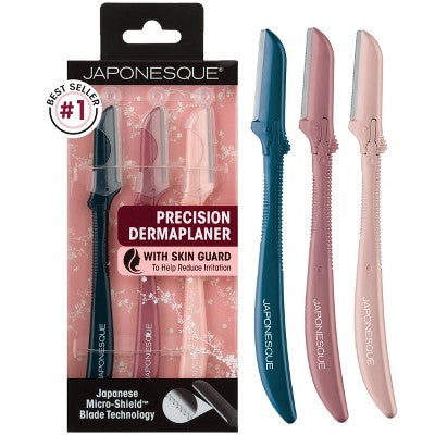 JAPONESQUE Precision Dermaplaner Facial Brush Razors 3ct - New This is Beauty US