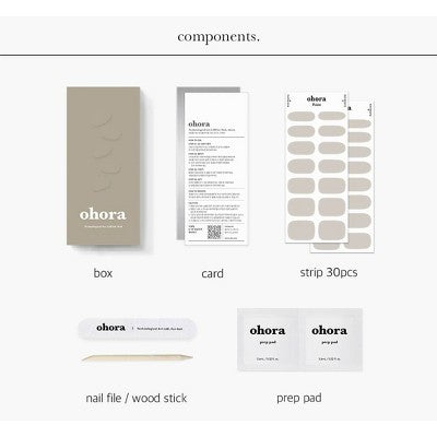 Ohora Gel Nail Basic Line Cream Paper 30ct - New This is Beauty US