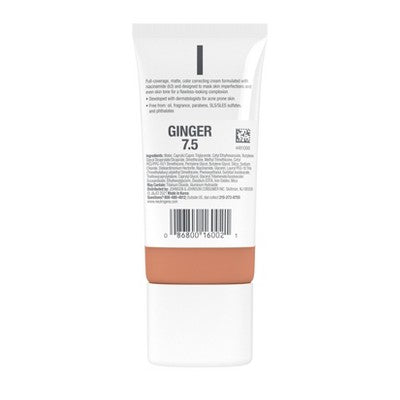 Neutrogena Clear Coverage Flawless Matte Color Correcting Cream, Full-Coverage 7.5 Ginger - New This is Beauty US