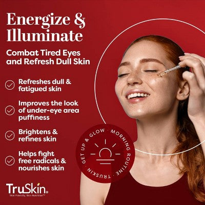 TruSkin Caffeine Facial Serum with Matcha Green Tea and Ginseng 1 fl oz - New This is Beauty US