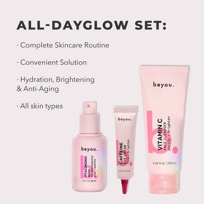 Beyou. All Day Glow Set 4.89 fl oz/3ct - New This is Beauty US