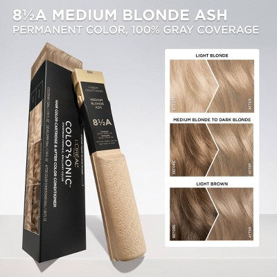 L'Oreal Paris Colorsonic Permanent Hair Color Medium Blonde Ash 8.5A - Imperfect Box This is Beauty US