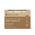 Olivia Care Bar Soap Set - Manuka Honey + Sweet Almond Oil 15oz/3ct - New This is Beauty US