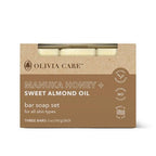Olivia Care Bar Soap Set - Manuka Honey + Sweet Almond Oil 15oz/3ct - New This is Beauty US