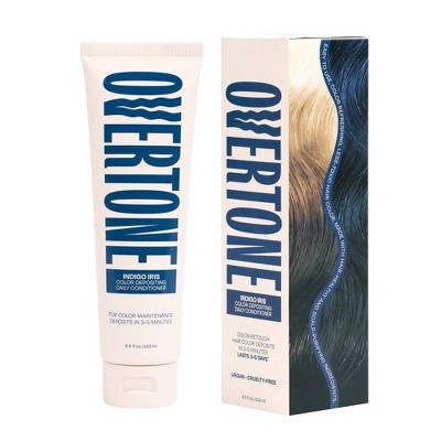 Overtone Indigo Iris Daily Conditioner- Semi-Permanent Blue Hair Color 4.5 oz - New This is Beauty US