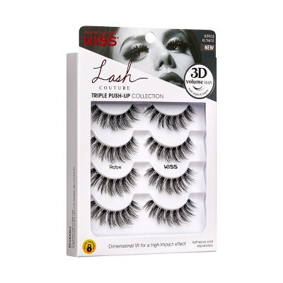 KISS Products Lash Couture 3D Volume False Eyelashes Robe 4ct - New This is Beauty US