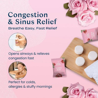 Body Restore Shower Steamers with 100% Natural Essential Oil Rose Shower 6ct - New This is Beauty US